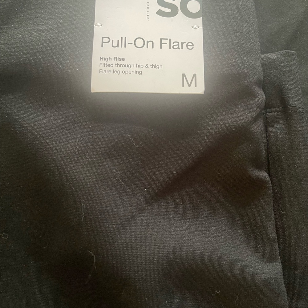 SO pull on flare high rise pants